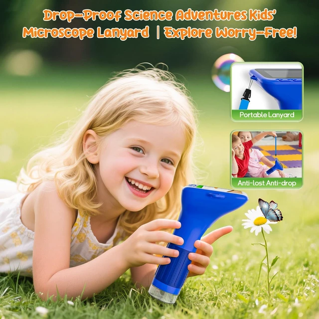Alt view image 5 of 7 - Digital Microscope for Kids, 3" Screen 1000X Handheld Microscope HD Pocket Portable Microscopes Camera, Science Edu Fun Toys for Ages 4-12 Children Students Boys Girls -Blue