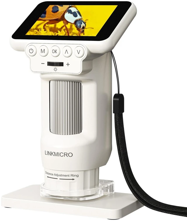 Main image of LM013 Digital Microscope with 2.8" Screen for Kids Adults, Anti-Shake Portable USB Coin Magnifier 120X with 8 LED Lights, 1080P Video, Prepared Slides, PC View