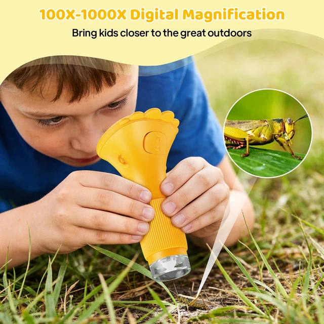Alt view image 3 of 7 - Kids Microscope 1000X Portable Microscope for Kids, Photo & Video Miniscope Pocket Microscope Gifts, 2'' Digital Screen 2026 for Boys Girls Age 3-12