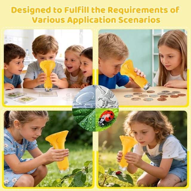 Alt view image 7 of 7 - Kids Microscope 1000X Portable Microscope for Kids, Photo & Video Miniscope Pocket Microscope Gifts, 2'' Digital Screen 2026 for Boys Girls Age 3-12