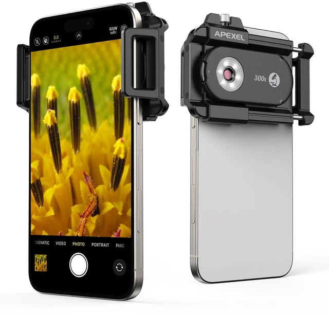 Main image of 300X Portable Pocket Microscope, Professional for Micro-Organisms | Universal Clip, Mini Pocket Micro Phone Lens, Explore Micro-Electronics, Biological Specimens, Material Structures