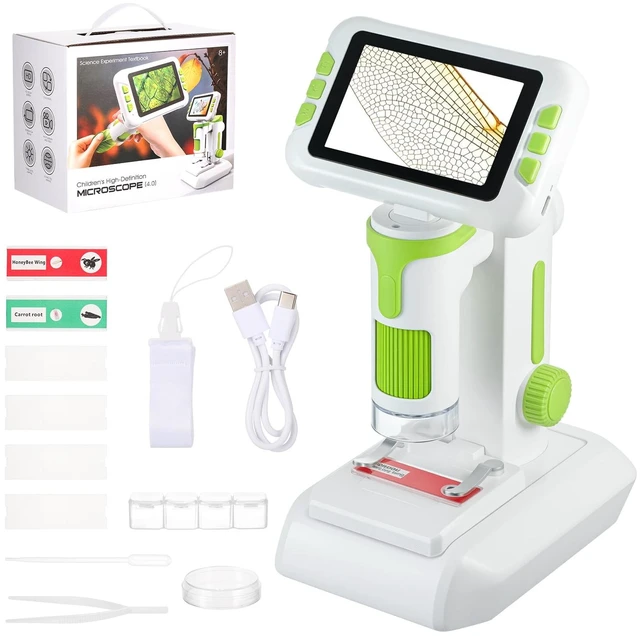 Main image of 1600X Digital Microscope for Kids, Upgraded Portable Microscope with 4.0 inch HD Screen, 2-in-1 Desktop Handheld Miniscope Rechargeable Student Education Science Microscopes Gift for Kids