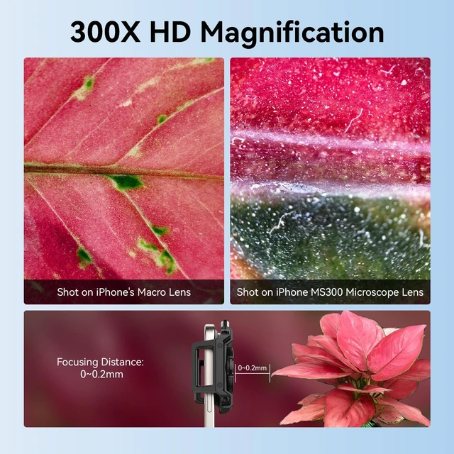 Alt view image 3 of 7 - 300X Portable Pocket Microscope, Professional for Micro-Organisms | Universal Clip, Mini Pocket Micro Phone Lens, Explore Micro-Electronics, Biological Specimens, Material Structures