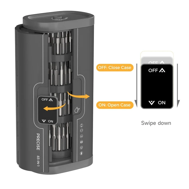 Alt view image 4 of 6 - 83 in 1 Electric Screwdriver Kit, Multi-Purpose Precision Repair Tool Set, Professional Magnetic Repair Tool Kit with 71 Bits for Computer, PC, Phone, Laptop,Drones, Watch, Xbox, PS5