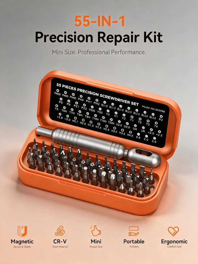 Alt view image 3 of 7 - Precision Screwdriver Set, 55 in 1 Mini Screwdriver Set Tool | Sturdy Bits, Magnetic Screwdriver Set, Mini Built-in Box for Electronics iPhone jewelry PC Watch RC Glasses, Ideal Gift