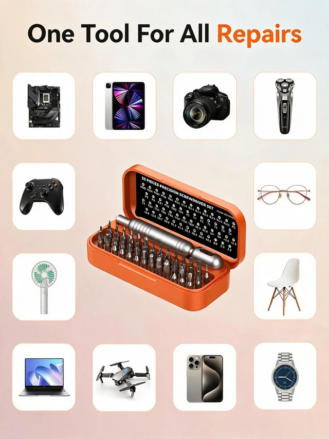 Alt view image 7 of 7 - Precision Screwdriver Set, 55 in 1 Mini Screwdriver Set Tool | Sturdy Bits, Magnetic Screwdriver Set, Mini Built-in Box for Electronics iPhone jewelry PC Watch RC Glasses, Ideal Gift