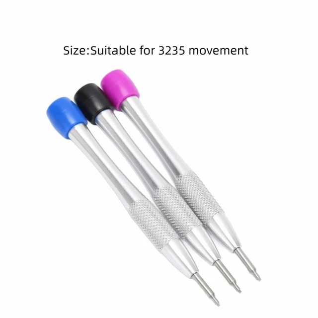 Alt view image 2 of 7 - 3Pcs Triangular Stainless Steel Bearing Screwdriver Set Precision Watch Repair Tools for Rotor and Oscillating Weight 3235 Movement