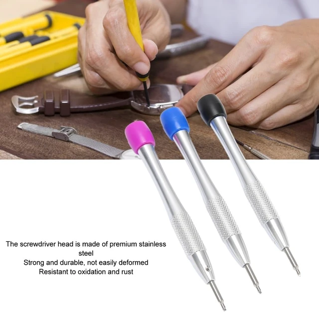 Alt view image 6 of 7 - 3Pcs Triangular Stainless Steel Bearing Screwdriver Set Precision Watch Repair Tools for Rotor and Oscillating Weight 3235 Movement