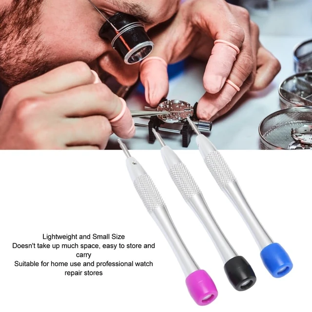 Alt view image 5 of 7 - 3Pcs Triangular Stainless Steel Bearing Screwdriver Set Precision Watch Repair Tools for Rotor and Oscillating Weight 3235 Movement