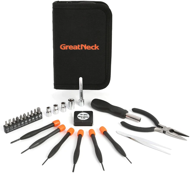 Main image of Mini Tool Set for Home Repair and Maintenance, 26 Pc Tool Kit with Zip Case, Mini Pliers, Precision Screwdrivers, Bits, Sockets, 3 ft Tape Measure for Household Use