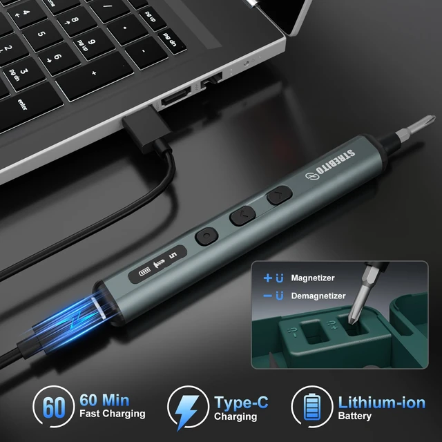Alt view image 6 of 7 - Electric Screwdriver, 67 in 1 Electric Precision Screwdriver Set | 50 S2 Preicison Bits, 5 Torque Settings, 4 LED Lights, Cordless Screwdriver Repair Tool Kit for PC Building Electronics