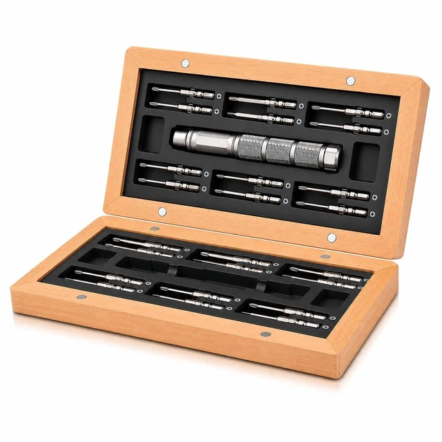Main image of 24 in 1 Small Precision Screwdriver Set, Mini Repair Tool Kit | S2 Steel, Magnetic Electronic Screw Driver Kit for iPhone, MacBook, Computer, Laptop, PC, Watch, Eyeglass, Jewelers