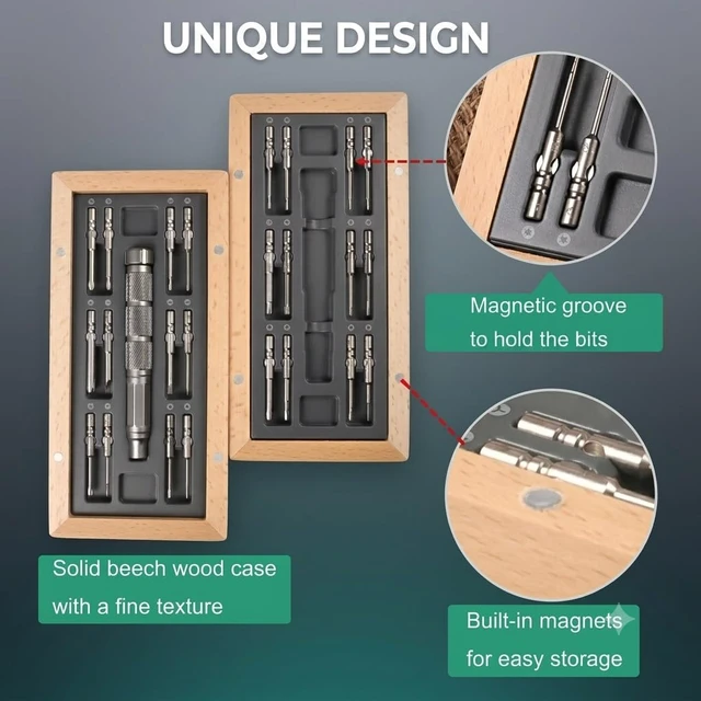 Alt view image 4 of 7 - 24 in 1 Small Precision Screwdriver Set, Mini Repair Tool Kit | S2 Steel, Magnetic Electronic Screw Driver Kit for iPhone, MacBook, Computer, Laptop, PC, Watch, Eyeglass, Jewelers