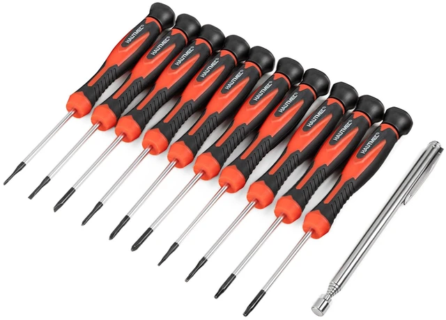 Main image of 11-PCS Precision Screwdriver Set with Telescoping Magnetic Pickup Tool, Magnetic Small Screwdrivers with Phillips, Slotted,Torx Star,Cr-V Steel, Mini Screw Drivers for Eyeglass, Watch,Phone