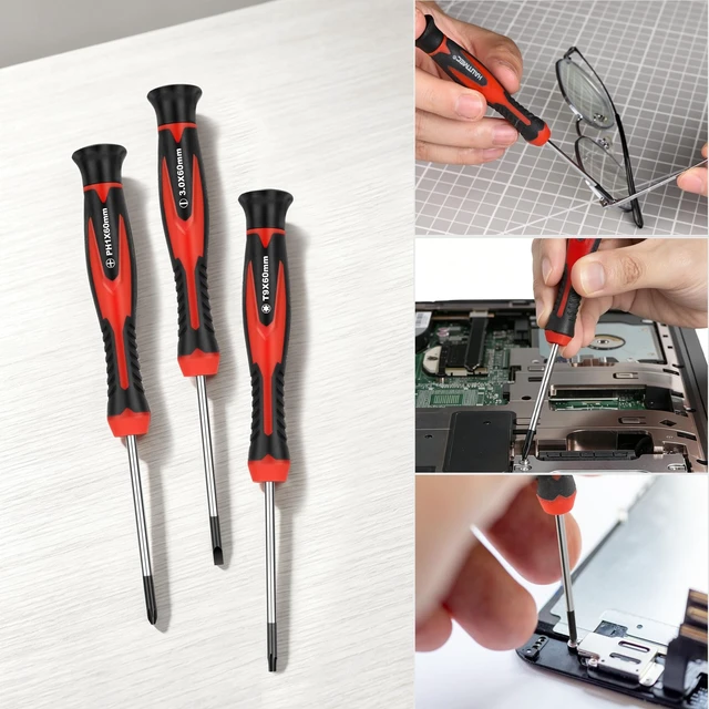 Alt view image 4 of 7 - 11-PCS Precision Screwdriver Set with Telescoping Magnetic Pickup Tool, Magnetic Small Screwdrivers with Phillips, Slotted,Torx Star,Cr-V Steel, Mini Screw Drivers for Eyeglass, Watch,Phone