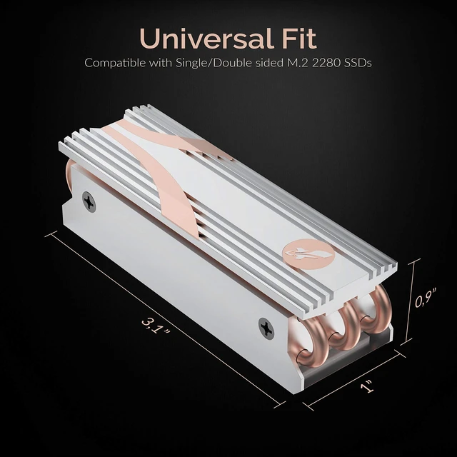 Alt view image 5 of 6 - M.2 2280 SSD Rocket Heatsink in Silver (SB-HTSS)
