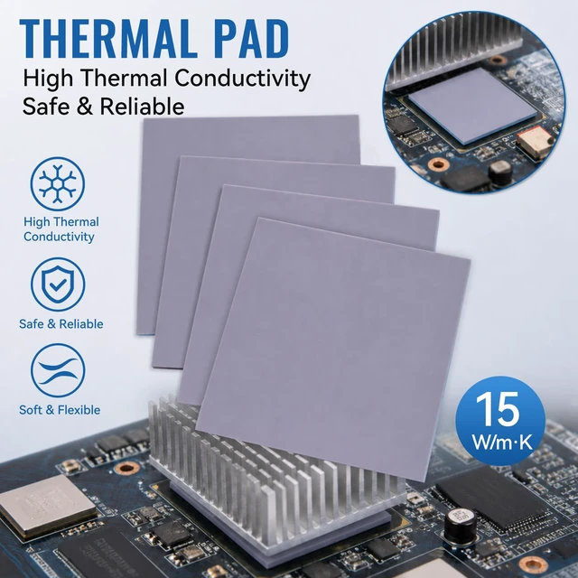 Alt view image 3 of 6 - Thermal Pad | 15W/m·K Nano Thermal Pad, Efficient Heat Dissipation