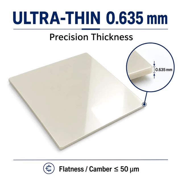 Alt view image 3 of 6 - Aluminum Nitride (AlN) Ceramic Substrate Sheet, 2 Inch 50.8 x 50.8 mm, 0.635mm Thick, Polished Ceramic Heat Spreader for Semiconductor, GPU and AI Hardware Thermal Management, 1 Pack