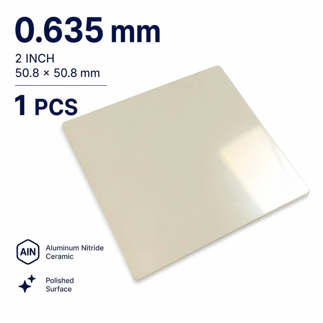 Alt view image 6 of 6 - Aluminum Nitride (AlN) Ceramic Substrate Sheet, 2 Inch 50.8 x 50.8 mm, 0.635mm Thick, Polished Ceramic Heat Spreader for Semiconductor, GPU and AI Hardware Thermal Management, 1 Pack