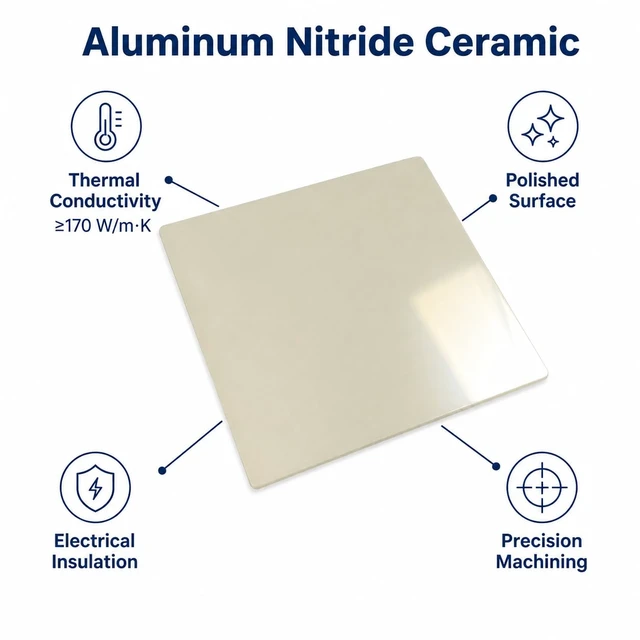 Alt view image 4 of 6 - Aluminum Nitride (AlN) Ceramic Substrate Sheet, 2 Inch 50.8 x 50.8 mm, 0.635mm Thick, Polished Ceramic Heat Spreader for Semiconductor, GPU and AI Hardware Thermal Management, 1 Pack