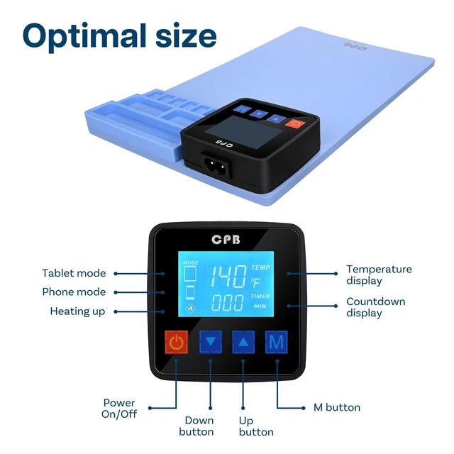 Alt view image 4 of 5 - LCD Screen Heating Pad Smartphone and Tablet - LCD Screen Separator Plate - 12 x 7 x 0.3 inch