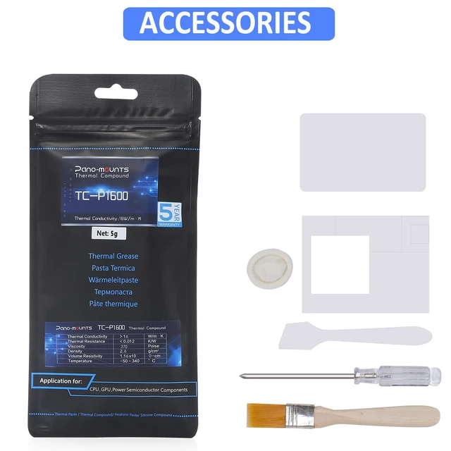 Alt view image 5 of 6 - 16W/m·K 5g Thermal Paste - High Performance CPU/GPU Heatsink Compound | Ultra-Safe Thermal Grease - Non-Conductive Liquid Metal Substitute for Computers, Gaming Laptops, Graphics Cards, AM5 Coolers