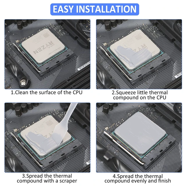 Alt view image 6 of 6 - 16W/m·K 5g Thermal Paste - High Performance CPU/GPU Heatsink Compound | Ultra-Safe Thermal Grease - Non-Conductive Liquid Metal Substitute for Computers, Gaming Laptops, Graphics Cards, AM5 Coolers