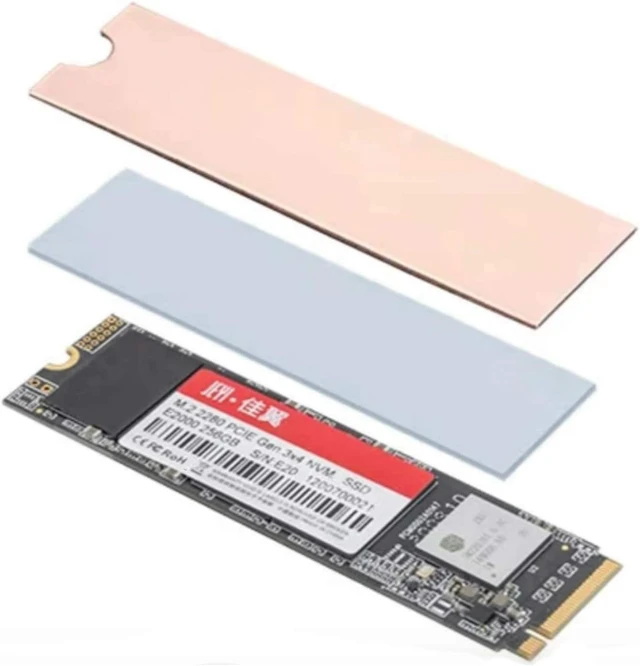 Alt view image 2 of 7 - Laptop M.2 Heatsink Kit, Copper m.2 Heat Sink + Thermal pad 1mm 0.5mm for Cooling Laptop M.2 2280 SSD (4-Pack)