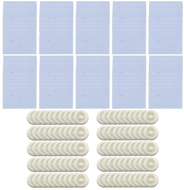 Alt view image 4 of 7 - 100Pcs TO-220 Transistor Plastic Insulation Washer + 100Pcs TO-220 Isolated Silicone Pad Sheet Strip