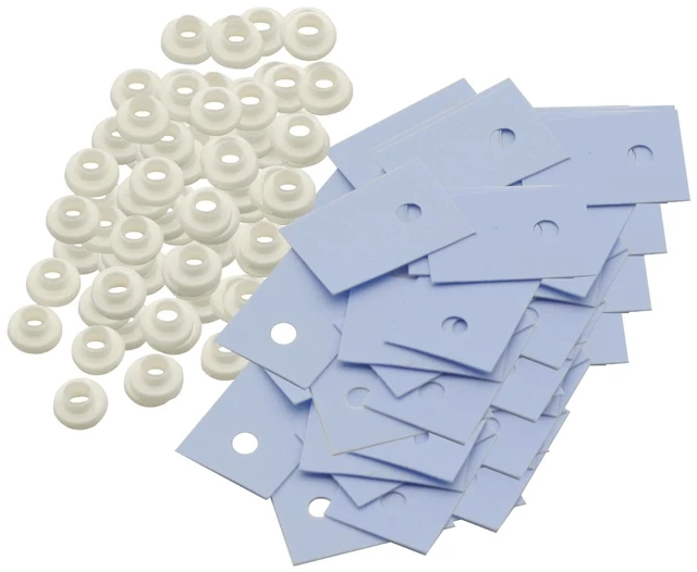 Alt view image 5 of 7 - 100Pcs TO-220 Transistor Plastic Insulation Washer + 100Pcs TO-220 Isolated Silicone Pad Sheet Strip