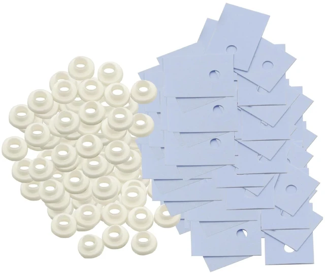 Alt view image 6 of 7 - 100Pcs TO-220 Transistor Plastic Insulation Washer + 100Pcs TO-220 Isolated Silicone Pad Sheet Strip