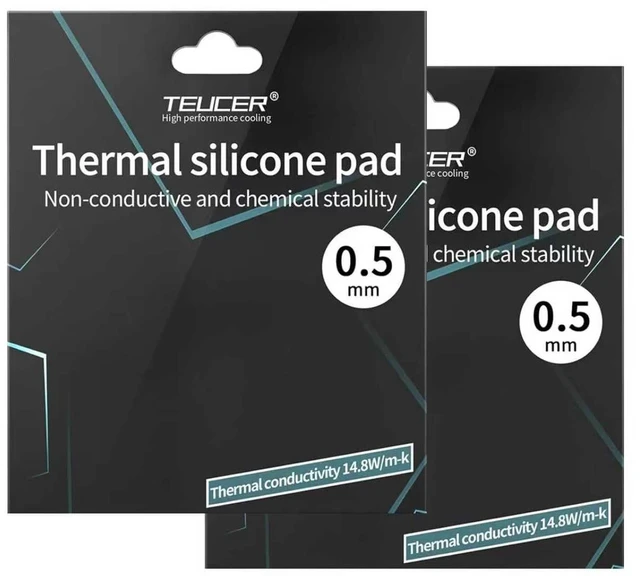 Main image of 2 Pack Thermal Pad 14.8 W/mK, 120x120x0.5mm, Non Conductive Heat Resistance High Temperature Resistance, Silicone Thermal Pads for Laptop Heatsink GPU CPU LED Cooler (0.5mm)