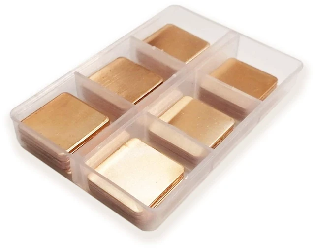 Main image of 40pcs 6 Sizes 20mm Copper Pad Shim Thermal Assortment Kit, Pure Copper Heatsink C1100, Low Profile Thermal Plate Cooler for Cooling CPU GPU VGA RAM VRM VRAM PS5 SSD NVMe M.2 2280 2242 2230