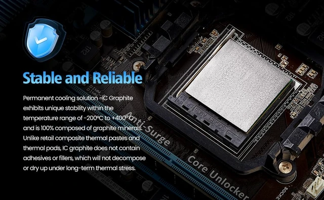 Alt view image 6 of 7 - Graphene Thermal Pad (75x72x0.2mm) - Conductive CPU/GPU Cooling Sheet | 100W/mK Upgrade Your Cooling Performance