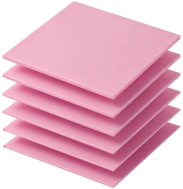 Main image of 6 Pcs Thermal Pads for GPU Laptop CPU, Pink, 100 x 100 mm | 0.5, 1, 1.5, 2, 2.5, 3 mm Heat Resistant Conductive Silicone Thermal Pad Conductivity 6.0 W/M Heatsink LED Cooler Nvme