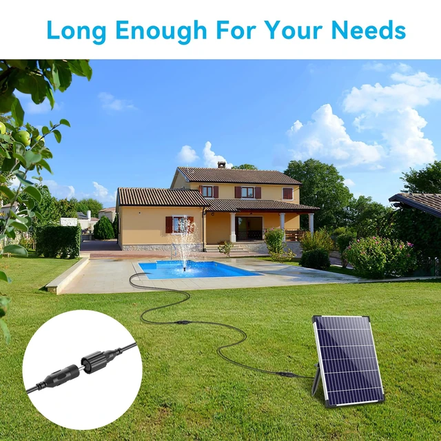 Alt view image 2 of 6 - 10 Feet Extension Cord for Solar Water Fountain Pump, Power Cord Extension for Solar Water Pump Extension Cable