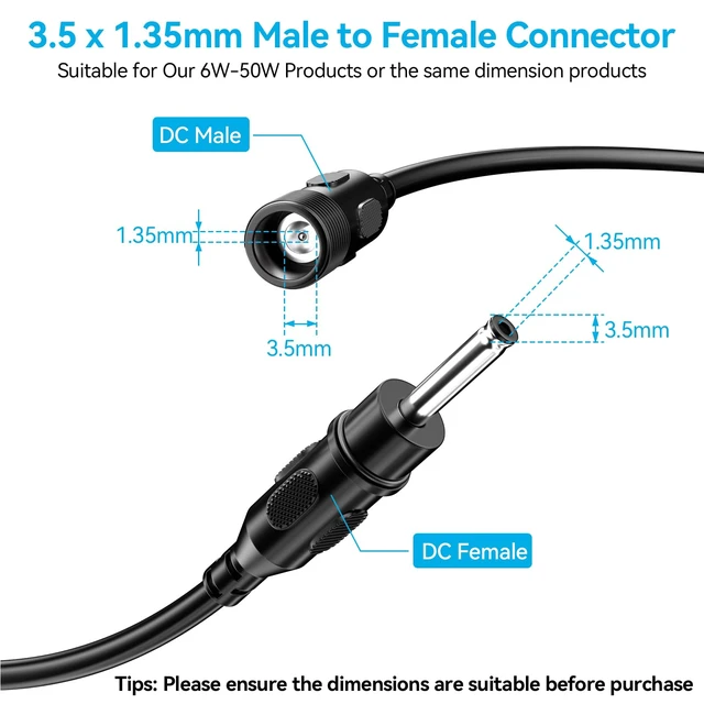 Alt view image 3 of 6 - 10 Feet Extension Cord for Solar Water Fountain Pump, Power Cord Extension for Solar Water Pump Extension Cable