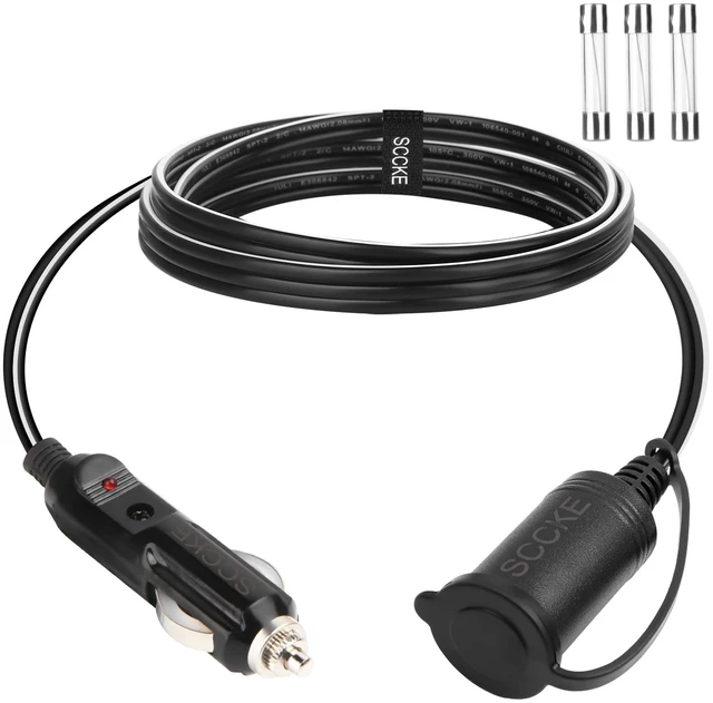 Main image of 14AWG Premium Pure Copper 12V 24V Car Cigarette Lighter Socket Extension Cord, 6ft / 1.8m 14 AWG Cable Wire for Car Inverter Air Pump Electric Cup car Refrigerator etc