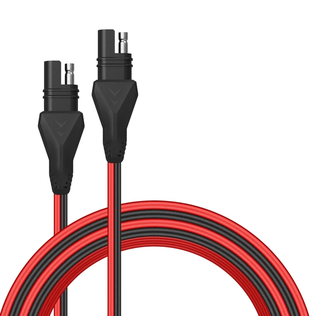 Alt view image 2 of 7 - SAE to SAE Extension Cable, Solar Extension Cord with Protective Dustproof Cap,Perfect for Solar Panel Automotive Marine Motorcycle Cars RV Battery Charger- 16.5FT/16AWG