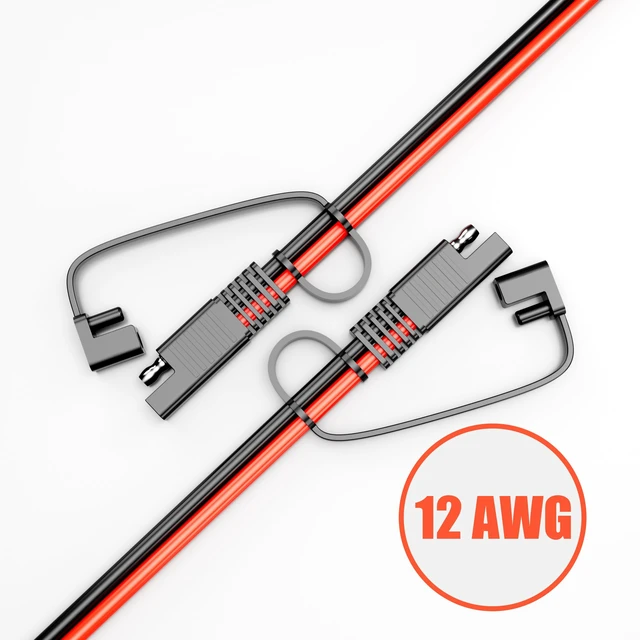 Alt view image 2 of 6 - SAE Extension Cable 12AWG 15FT for Car RV Solar | SAE to SAE extension cord, 12AWG pure copper, 15FT, Double PVC jacket, For car/RV/truck/boat/solar, Dust cap included,