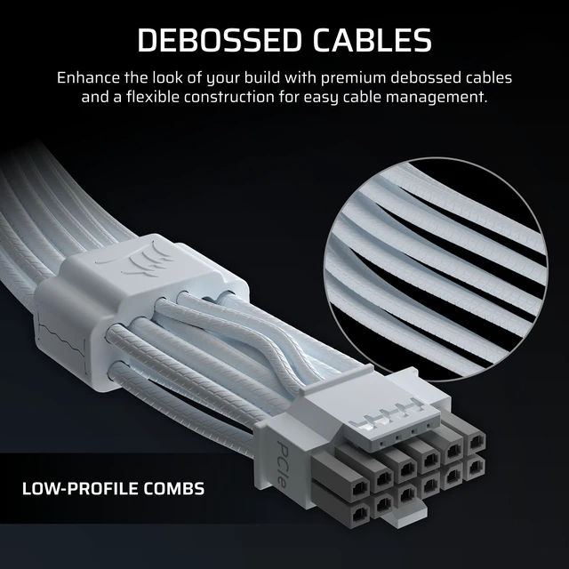 Alt view image 5 of 5 - ThermalProtect PCIe 5.1 600W 12V-2x6 Cable White | Built-in Over Temperature Protection (OTP), Compatible with PSU's with a 12V-2x6 Connection