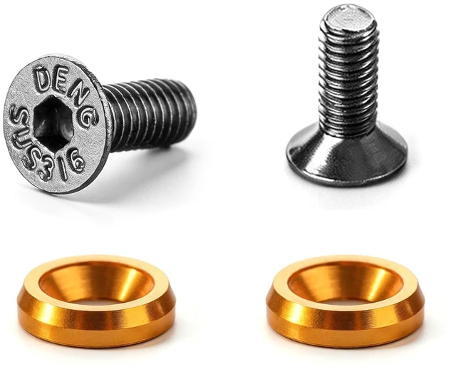 Main image of M3 Screws Decorative Kit, 10 PC M3 x 6mm Stainless Steel Screws with Golden Washers, M3 Hex Socket Head Computer Screws for Motherboard, 2.5" SSD, Radiator Fan Mounting as DIY PC Parts