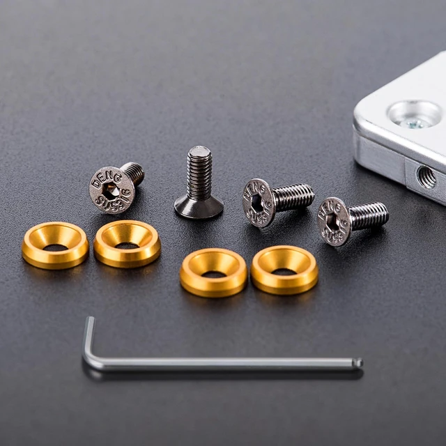 Alt view image 2 of 5 - M3 Screws Decorative Kit, 10 PC M3 x 6mm Stainless Steel Screws with Golden Washers, M3 Hex Socket Head Computer Screws for Motherboard, 2.5" SSD, Radiator Fan Mounting as DIY PC Parts