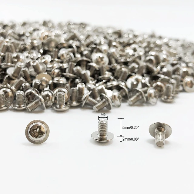 Alt view image 3 of 4 - 100 pcs M3x5 Silver Round Head PC Mounting Computer Screws Computer Case Fixed Motherboard Screw
