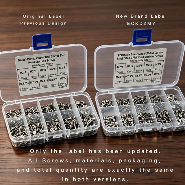 Alt view image 2 of 7 - 500PCS Silver Laptop Repair Screw Kit M2 M2.5 M3 for SSD | Silver Plated Flat Head Machine Screws for Motherboard Graphics Hard Drive Repair includes 1g Thermal Paste Blue Spreader