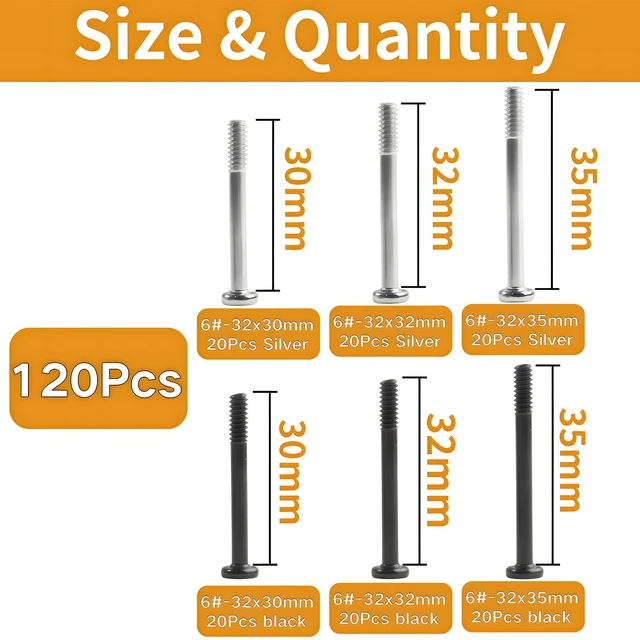 Alt view image 2 of 7 - Computer Cooling Fan Mount Screws PC Computer Fan Screw 120Pcs #6-32x30/32/35mm Long Radiator Mounting Screw Cross Recessed Head Screws for Water Cooling Exhaust Fixing