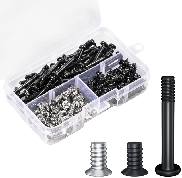 Main image of PC Computer Case Cooling Fan Screws Cross Recessed Head Self Tapping Screw M5x10 Black and Silver Case Fan Mount Screws Long Short Screws Kit