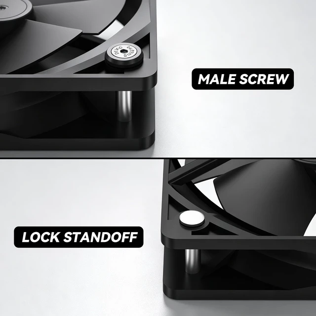 Alt view image 4 of 6 - PC Fan Screws for 15mm Fans, 20PCS Fan-Safe Lock Screw Kit | Stainless Steel M3 Screw & Lock Standoff with Aluminum Washer, Zero-Damage Case Fan Screws for 15mm PC Cooling Fans Mounting