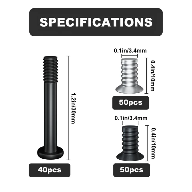 Alt view image 2 of 6 - PC Computer Case Cooling Fan Screws Cross Recessed Head Self Tapping Screw M5x10 Black and Silver Case Fan Mount Screws Long Short Screws Kit