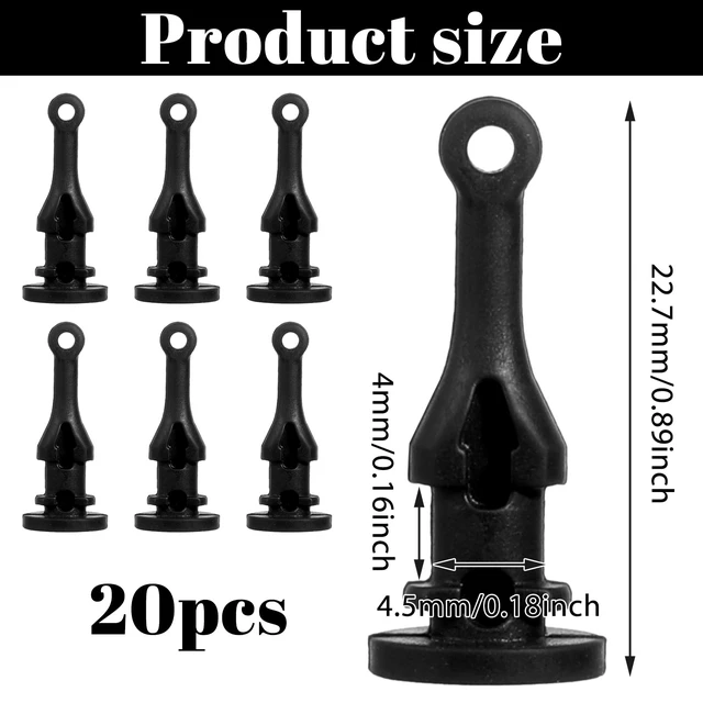 Alt view image 2 of 7 - 20 PCS Case Fan Mount Screws, Black Silicone Mounting Pin Rivet Reducing Noise Vibration Screws Fan Rivet for PC Chassis Cooling Fans (9mm X 22.7mm)